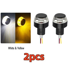 1Pcs Motorcycle Turn Signal LED Light Indicator Blinker Handle Bar End Handlebar White Yellow A1J9 -By Sea Courier Method 🚢📦