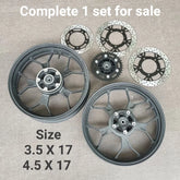 GTB Sport Rim Set Complete Front 3.5 x 17 Rear 4.5 x 17 (350/450) -By Sea Courier Method 🚢📦