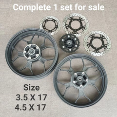 GTB Sport Rim Set Complete Front 3.5 x 17 Rear 4.5 x 17 (350/450) -By Sea Courier Method 🚢📦