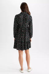 Regular Fit Long Sleeve Maternity Viscose Mini Dress