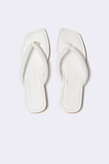 Faux Leather Flat Sole Flip flops