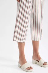 Striped Crop Linen Pants