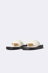 Faux Leather Thick Sole Slipper