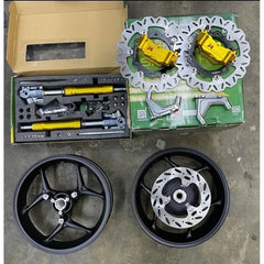 Yamaha Y15ZR / NVX Combo Double Disc VS02 Package Set With Sport Rim Y15 Y16ZR RAPIDO CALIPER V7 V2 DISC PLATE USD FORK -By Sea Courier Method 🚢📦