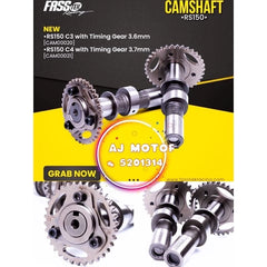 RS150 V1-V3 FASSTEK RACING CAMSHAFT 3.3MM C2 3.6MM C3 3.7MM C4 WITH TIMING GEAR HONDA RS RS150 HIGH LOW CAM HEAD BLOCK -By Sea Courier Method 🚢📦