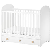 GONATT Cot with drawer, white, 60x120 cm