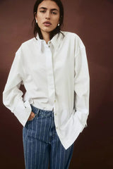 Crease-leg denim trousers