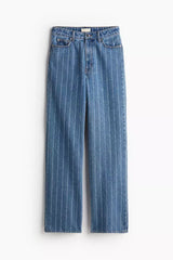 Crease-leg denim trousers