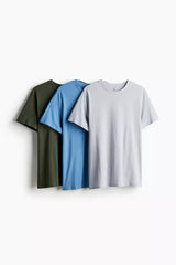 3-pack Regular Fit T-shirts Grey