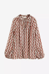 Frill-trimmed crêpe blouse