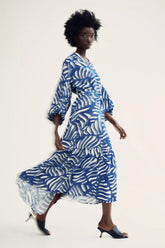 Balloon-sleeved maxi dress