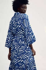 Balloon-sleeved maxi dress