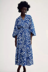 Balloon-sleeved maxi dress