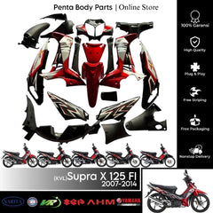 DHC- MERAH HIJAU Full Set Body Cover Honda Supra X 125 (KVL) - Full Body Supra X 125 Batman Plus Lights and Bolts 2007 - 2014 Black White Red Greenbiru -By Sea Courier Method🚢📦