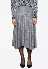 Melis Ağazat x KOTON Sequin A-Line Midi Skirt