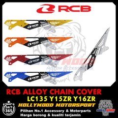 YAMAHA LC135 COVER RANTAI CNC ALLOY CHAIN COVER RACING BOY RCB (LC V1 TO V8 SESUAI PASANG) -By Sea Courier Method 🚢📦