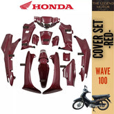 DHC- HONDA WAVE100 WAVE 100 Cover Set Coverset Caver Body Cover Kaver Black Hitam Red Merah Silver Yellow Kuning Blue -By Sea Courier Method 🚢📦