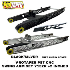 Y16 / Y15 / RS150 / RSX PROTAPER PS4 / PS5 CNC HEAVY DUTY SWING ARM ( +2 INCH 66CM ) FREE CHAIN COVER -By Sea Courier Method 🚢📦
