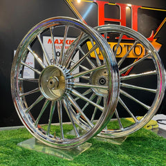 HONDA GBO C70 CHROME SPORT RIM 18 KAKI READY STOCK YAMAHA Y100 / HONDA WAVE125 / WAVE 100R WHITE BLACK -By Sea Courier Method 🚢📦