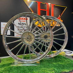 HONDA GBO C70 CHROME SPORT RIM 18 KAKI READY STOCK YAMAHA Y100 / HONDA WAVE125 / WAVE 100R WHITE BLACK -By Sea Courier Method 🚢📦