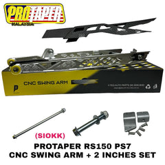 Y16 / Y15 / RS150 / RSX PROTAPER PS4 / PS5 CNC HEAVY DUTY SWING ARM ( +2 INCH 66CM ) FREE CHAIN COVER -By Sea Courier Method 🚢📦