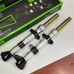 LC135 4S 5S Y15 Y16 RS150 RSX150 NVX155 SRL115-FI FORK LAY LOWER 1.5 INCHI FRONT FORK DEPAN CNC ORIGINAL 100% AJI RACING -By Sea Courier Method 🚢📦