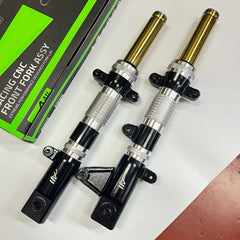 LC135 4S 5S Y15 Y16 RS150 RSX150 NVX155 SRL115-FI FORK LAY LOWER 1.5 INCHI FRONT FORK DEPAN CNC ORIGINAL 100% AJI RACING -By Sea Courier Method 🚢📦