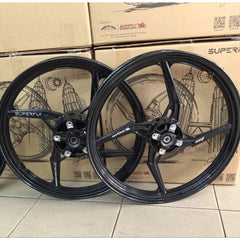 SUPERFLY V2 Y15 Y16 LC5S PROJECT4 4 LEG RIM 4 KAKI 1616-17 SPORT RIM SET (FRONT 4 HOLE DISC ) -MINDNIGHT BLACK -By Sea Courier Method 🚢📦