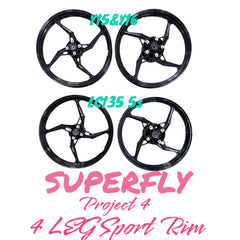 SUPERFLY V2 Y15 Y16 LC5S PROJECT4 4 LEG RIM 4 KAKI 1616-17 SPORT RIM SET (FRONT 4 HOLE DISC ) -MINDNIGHT BLACK -By Sea Courier Method 🚢📦