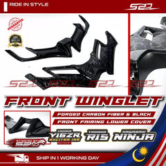 Front Winglet Y16ZR R15 KAWASAKI NINJA 250 300 Forged Carbon Fiber Fairing Aerodynamic Lower Cover Depan Spoiler Wingkit -By Sea Courier Method 🚢📦