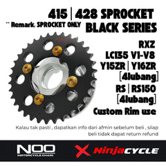 4lubang Noo sprocket 415 black lc135 rxz y15 y16 custom rim -By Sea Courier Method 🚢📦