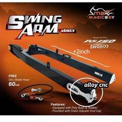 (FREE BRAKE HOSE) magicboy swing arm mb03 +3inch +2inch RS150 RSX150 with cnc chain adjuster -By Sea Courier Method 🚢📦