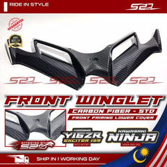 Front Winglet Y16ZR R15 KAWASAKI NINJA 250 300 Forged Carbon Fiber Fairing Aerodynamic Lower Cover Depan Spoiler Wingkit -By Sea Courier Method 🚢📦