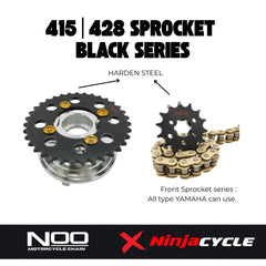 4lubang Noo sprocket 415 black lc135 rxz y15 y16 custom rim -By Sea Courier Method 🚢📦