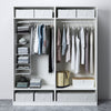 PAX / BERGSBO Wardrobe, white/white stained oak effect, 200x60x236 cm