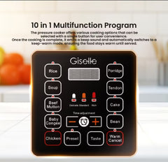 Giselle 10 in 1 Electric Digital Multifunction Pressure Cooker - By Sea Courier Delivery. Special 3 monthly installment payments available for all GISELLE products.