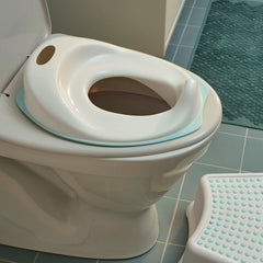TOSSIG Toilet seat, white/turquoise