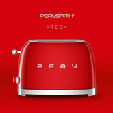 PerySmith 2 Slice Bread Toaster Retro Series TT1010 - By Sea Courier Delivery. Special 3 monthly installment payments available for all PERYSMITH products.