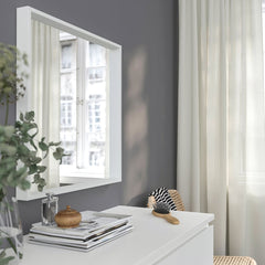 NISSEDAL Mirror, white, 65x65 cm