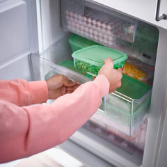 PRUTA Food container with lid, set of 17, green