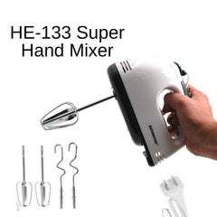 7 Speed Electric Egg Beater Hand Mixer Stainless Steel Chrome Dough Flour Baking Whisk Mesin Pengadun Tepung ( HE-133 ) -By Sea Courier Method 🚢📦