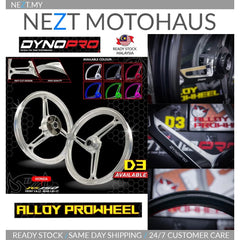 DYNOPRO D3 TIGA BATANG CNC SPORT RIM TERBARU 125Z / LC135 4S / LC 5S / LC V8 / Y15 / Y16 / RS150 / RSX READY STOCK -By Sea Courier Method 🚢📦