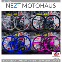 DYNOPRO D3 TIGA BATANG CNC SPORT RIM TERBARU 125Z / LC135 4S / LC 5S / LC V8 / Y15 / Y16 / RS150 / RSX READY STOCK -By Sea Courier Method 🚢📦