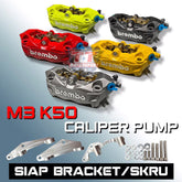 DHC- BREMBO M3 K50 CALIPER PUMP SIAP BRACKET SIAP SKIM DEPAN BELAKANG FRONT REAR 4POT Y15ZR Y15 Y16ZR Y16 LC5S LC4S Y125Z -By Sea Courier Method 🚢📦