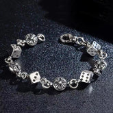 Fashion Carved Cross Bracelet Vintage Silver Punk Dice Cross Chain Bracelet for Men and Women Hip Hop Bracelets Couple Bracelet Jewelry -By Sea Courier Method