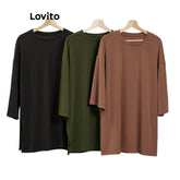 Lovito Modest Plain Free Size Lightweight And Breathable Women Muslim T-shirt for Women - By SEA Courier Method 🚢