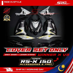 Cover Set Winner X V3 Convert Set I Grey Sport + Lemon Strike I Included Inner Set I ORIGINAL HONDA PNP For RS-X 150 By Sea Courier Method 🚢📦