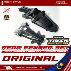 Rear Fender Set RS150 RSX Y16ZR Install YAMAHA Y15 Rear Fender Mudguard Belakang Ekor Carbon + Number Plate Lamp PNP -By Sea Courier Method 🚢📦