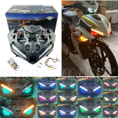 Y16ZR POSITION LAMP MATA GABAN RUNNING LED RGB MODE PILOT LAMP LAMPU DADA Y16ZR WITH CONTROL -By Sea Courier Method 🚢📦