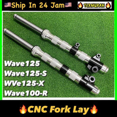 Wave125 Wave125S Wave125x Wave100r (DISC) FRONT FORK CNC LAY Honda wave 125 s x ultimo 100r Absorber depan alloy fork -By Sea Courier Method 🚢📦